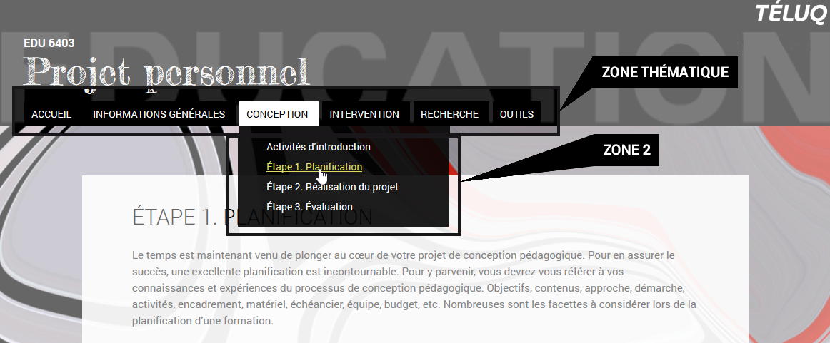 Prise écran de la navigation